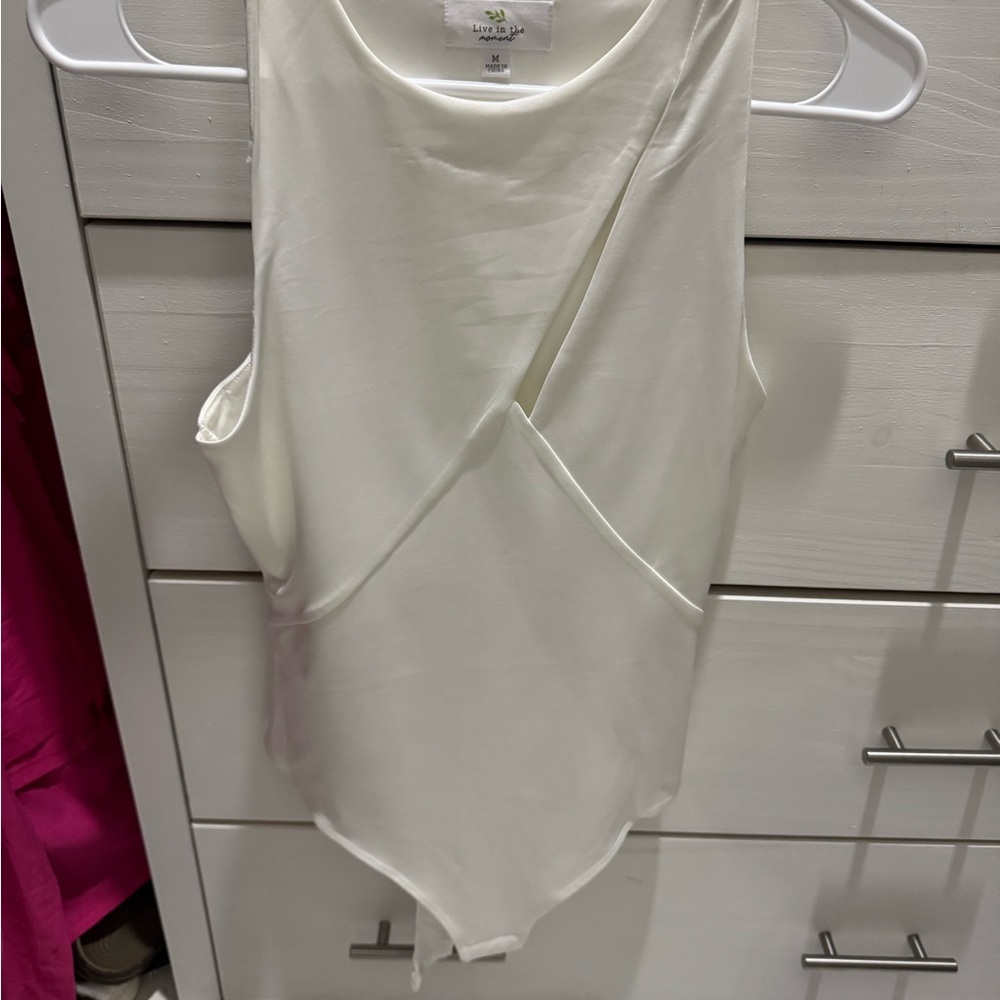 T.J.Maxx Cream Sleeveless Bodysuit
